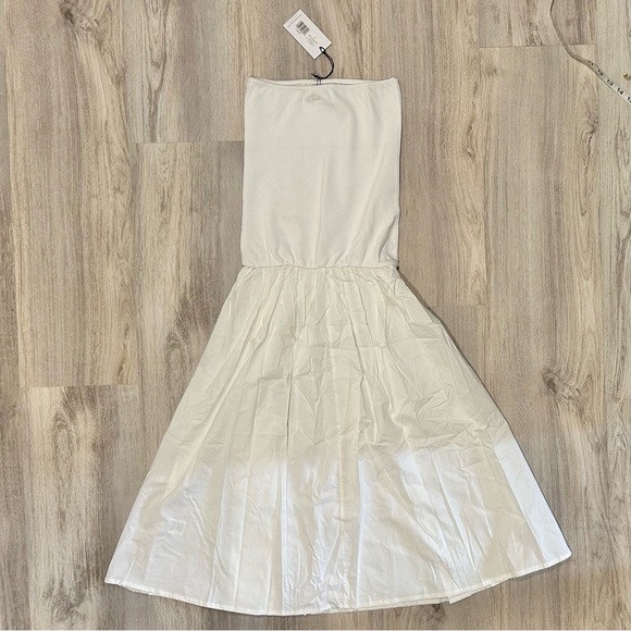 NWT WeWoreWhat Strapless Classic White Midi Dress Size L - Picture 8 of 8
